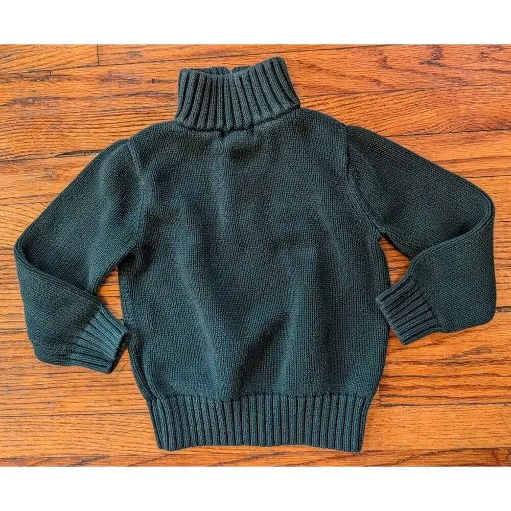 Ralph Lauren Cable Knit Sweater Boys Size 5 Dark Green